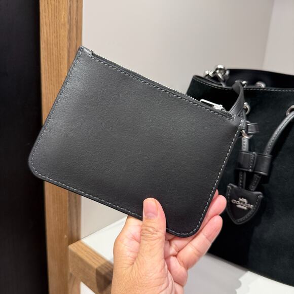 Coach Rowan Bucket Bag With Cherry Charm CCZ89 Suede/Silver/Black - Picture 4 of 10